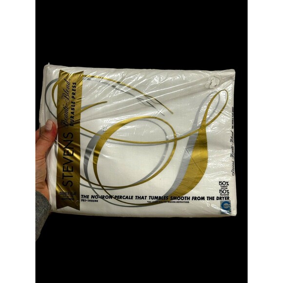Vtg JP Stevens Beauti-Blend Durable Press Full Flat Sheet White NOS - Picture 1 of 3